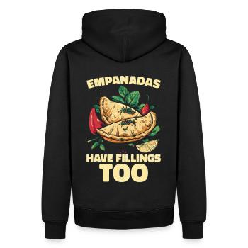 Empanada Dumpling Espagnole Mexicaine - Sweat à capuche Premium bio Homme - noir - Dos - Nico (187cm)