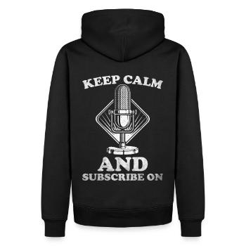 Podcast Host Podcaster Podcasting Podcast Hörer - Männer Premium Bio Hoodie - Schwarz - Hinten - Nico (187cm)