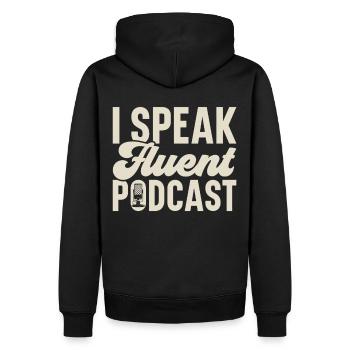 Podcast Host Podcaster Podcasting Podcast Hörer - Männer Premium Bio Hoodie - Schwarz - Hinten - Nico (187cm)