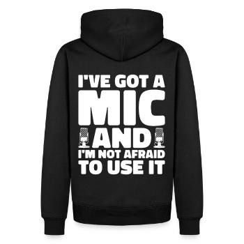 Podcast Host Podcaster Podcasting Podcast Hörer - Männer Premium Bio Hoodie - Schwarz - Hinten - Nico (187cm)