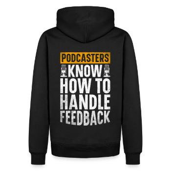 Podcast Host Podcaster Podcasting Podcast Hörer - Männer Premium Bio Hoodie - Schwarz - Hinten - Nico (187cm)