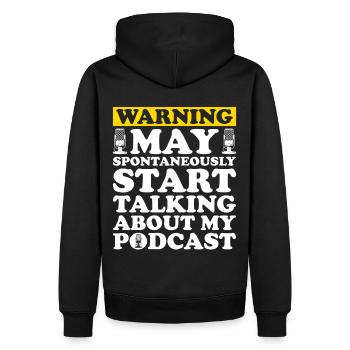 Podcast Host Podcaster Podcasting Podcast Hörer - Männer Premium Bio Hoodie - Schwarz - Hinten - Nico (187cm)