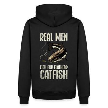 Poisson-chat pêcheur Poisson-chat Pêche au poisson-chat Pêche au poisson-chat - Sweat à capuche Premium bio Homme - noir - Dos - Nico (187cm)