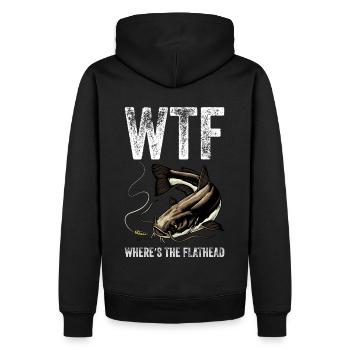 Poisson-chat pêcheur Poisson-chat Pêche au poisson-chat Pêche au poisson-chat - Sweat à capuche Premium bio Homme - noir - Dos - Nico (187cm)