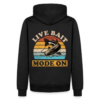 Poisson-chat pêcheur Poisson-chat Pêche au poisson-chat Pêche au poisson-chat - Sweat à capuche Premium bio Homme - noir - Dos - Nico (187cm)