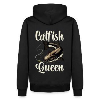 Poisson-chat pêcheur Poisson-chat Pêche au poisson-chat Pêche au poisson-chat - Sweat à capuche Premium bio Homme - noir - Dos - Nico (187cm)