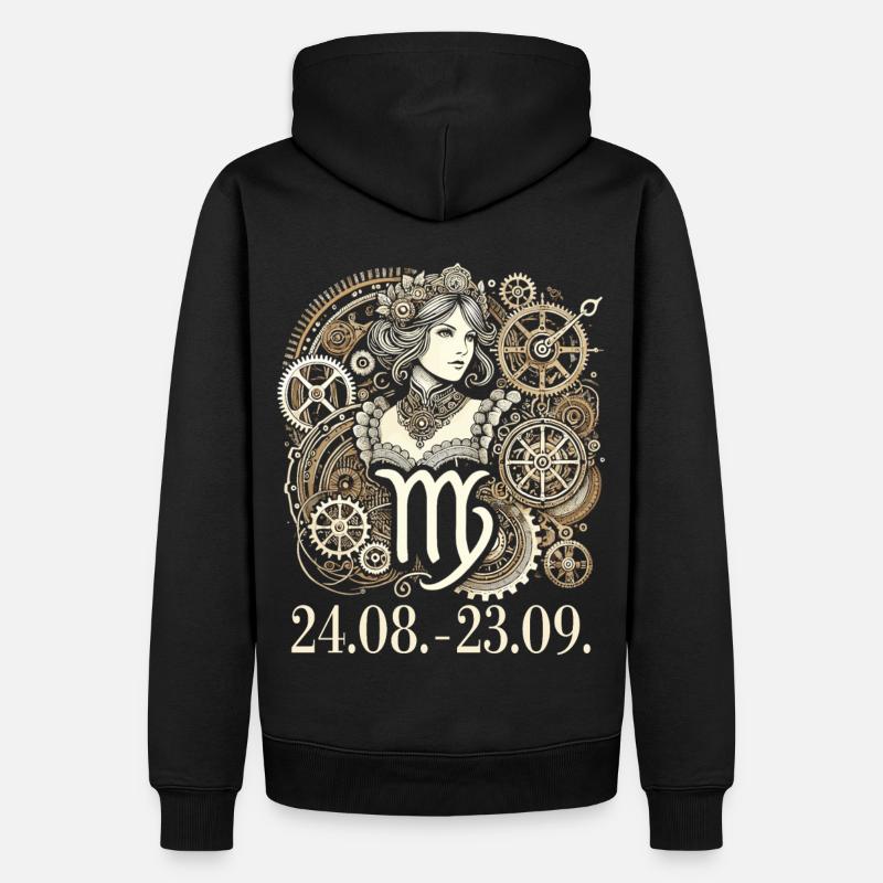 Sternzeichen Jungfrau Steampunk Stil - Männer Premium Bio Hoodie - Schwarz