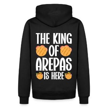 Arepa Kolumbianisches Essen - Männer Premium Bio Hoodie - Schwarz - Hinten - Nico (187cm)