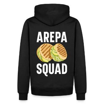 Arepa Kolumbianisches Essen - Männer Premium Bio Hoodie - Schwarz - Hinten - Nico (187cm)