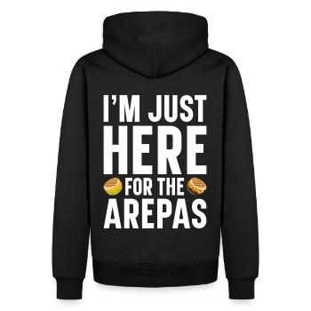 Arepa Kolumbianisches Essen - Männer Premium Bio Hoodie - Schwarz - Hinten - Nico (187cm)