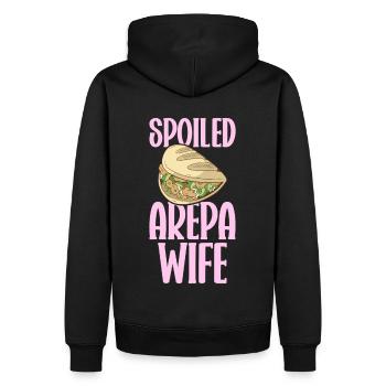 Arepa Kolumbianisches Essen - Männer Premium Bio Hoodie - Schwarz - Hinten - Nico (187cm)
