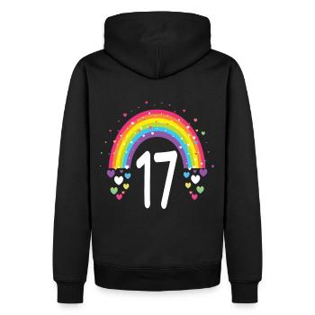 17th Birthday Gift Rainbow Birthday Child - Men’s Premium Organic Hoodie - black - Back - Nico (187cm)