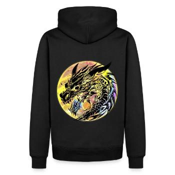 Drachen Drache Fabeltiere Fabelwesen Märchen - Männer Premium Bio Hoodie - Schwarz - Hinten - Nico (187cm)