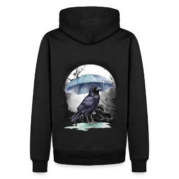 mystique corbeau corbeau corbeau - Sweat à capuche Premium bio Homme - noir - Dos - Nico (187cm)