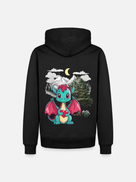 Tiroler Drache Drachen Tirol Gebirge Berge Kind - Männer Premium Bio Hoodie - Schwarz