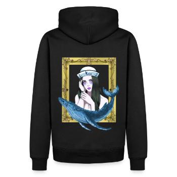 Matrosen Matrose Seefahrt Fisch Fische Seemänner - Männer Premium Bio Hoodie - Schwarz - Hinten - Nico (187cm)