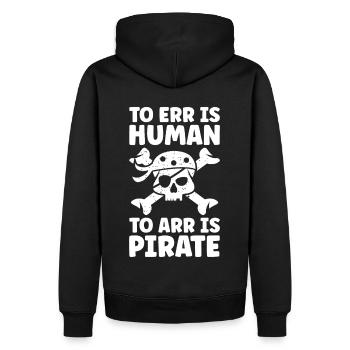 Pirate Skull Buccaneer Pirate Ship - Men’s Premium Organic Hoodie - black - Back - Nico (187cm)