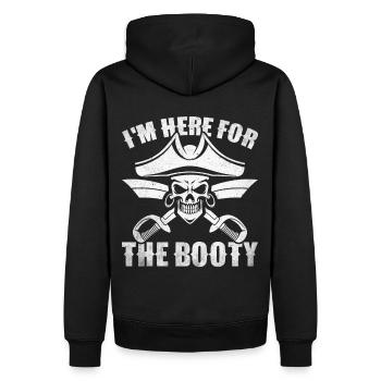 Pirate Skull Buccaneer Pirate Ship - Men’s Premium Organic Hoodie - black - Back - Nico (187cm)