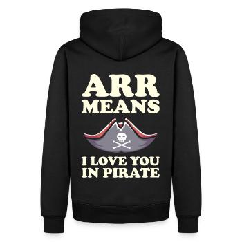 Pirate Skull Buccaneer Pirate Ship - Men’s Premium Organic Hoodie - black - Back - Nico (187cm)
