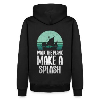 Pirate Skull Buccaneer Pirate Ship - Men’s Premium Organic Hoodie - black - Back - Nico (187cm)