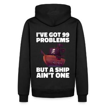 Pirate Skull Buccaneer Pirate Ship - Men’s Premium Organic Hoodie - black - Back - Nico (187cm)