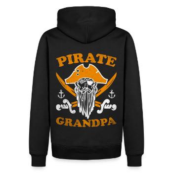 Pirate Skull Buccaneer Pirate Ship - Men’s Premium Organic Hoodie - black - Back - Nico (187cm)