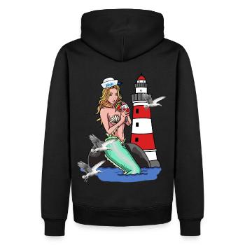 Meerjungfrau Nixe Nixen Seemänner maritim Ahoi - Männer Premium Bio Hoodie - Schwarz - Hinten - Nico (187cm)