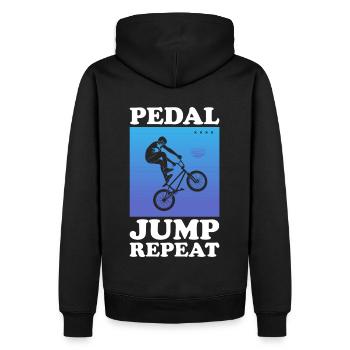 BMX Freestyle Biker Bike Fahrrad BMX Fahrer - Männer Premium Bio Hoodie - Schwarz - Hinten - Nico (187cm)