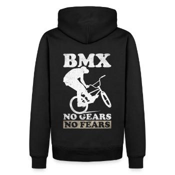 BMX Freestyle Biker Bike Fahrrad BMX Fahrer - Männer Premium Bio Hoodie - Schwarz - Hinten - Nico (187cm)