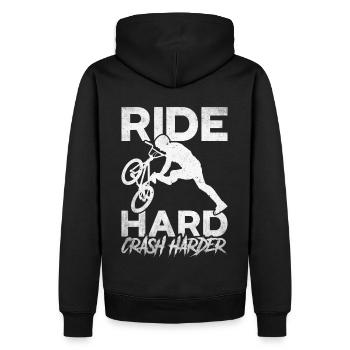 BMX Freestyle Biker Bike Fahrrad BMX Fahrer - Männer Premium Bio Hoodie - Schwarz - Hinten - Nico (187cm)
