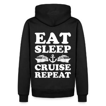 Kreuzfahrer Kreuzfahrtschiff Kreuzfahrt Geschenk - Männer Premium Bio Hoodie - Schwarz - Hinten - Nico (187cm)