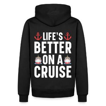 Croisière Crusader Bateau de croisière Cadeau - Sweat à capuche Premium bio Homme - noir - Dos - Nico (187cm)