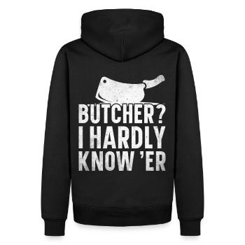 Boucherie, boucherie, boucherie, boucherie - Sweat à capuche Premium bio Homme - noir - Dos - Nico (187cm)