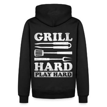 Grillades Barbecue Grillades de fête Barbecue professionnel - Sweat à capuche Premium bio Homme - noir - Dos - Nico (187cm)