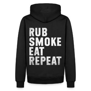Grillen Barbecue Grillparty Grill Profi BBQ - Männer Premium Bio Hoodie - Schwarz - Hinten - Nico (187cm)