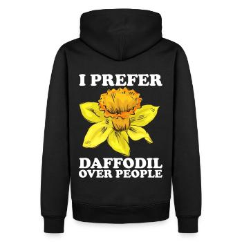 Daffodils Flower Daffodil Daffodils - Men’s Premium Organic Hoodie - black - Back - Nico (187cm)
