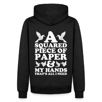 Origami Master Papier Falten Papierkranich Japan - Männer Premium Bio Hoodie - Schwarz - Hinten - Nico (187cm)