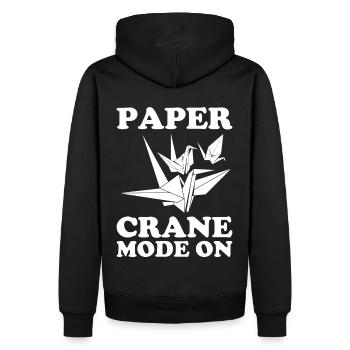 Origami Master Papier Falten Papierkranich Japan - Männer Premium Bio Hoodie - Schwarz - Hinten - Nico (187cm)