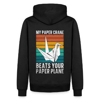 Origami Master Papier Falten Papierkranich Japan - Männer Premium Bio Hoodie - Schwarz - Hinten - Nico (187cm)