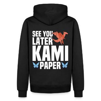 Origami Master Papier Falten Papierkranich Japan - Männer Premium Bio Hoodie - Schwarz - Hinten - Nico (187cm)