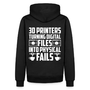 3D Drucker Filament 3D Drucken 3D Druck 3D Printer - Männer Premium Bio Hoodie - Schwarz - Hinten - Nico (187cm)