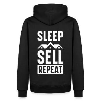 Agent immobilier Courtier immobilier Agent immobilier Agent immobilier - Sweat à capuche Premium bio Homme - noir - Dos - Nico (187cm)