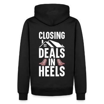 Agent immobilier Courtier immobilier Agent immobilier Agent immobilier - Sweat à capuche Premium bio Homme - noir - Dos - Nico (187cm)