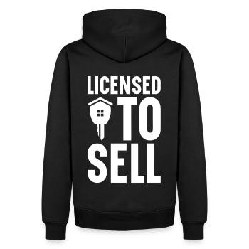 Agent immobilier Courtier immobilier Agent immobilier Agent immobilier - Sweat à capuche Premium bio Homme - noir - Dos - Nico (187cm)