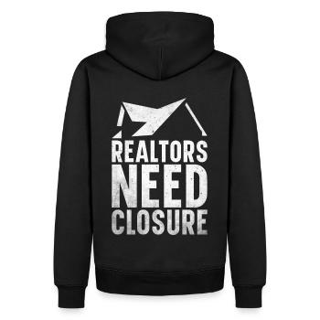 Agent immobilier Courtier immobilier Agent immobilier Agent immobilier - Sweat à capuche Premium bio Homme - noir - Dos - Nico (187cm)