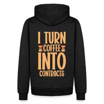 Agent immobilier Courtier immobilier Agent immobilier Agent immobilier - Sweat à capuche Premium bio Homme - noir - Dos - Nico (187cm)