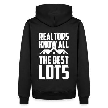 Agent immobilier Courtier immobilier Agent immobilier Agent immobilier - Sweat à capuche Premium bio Homme - noir - Dos - Nico (187cm)