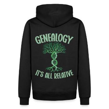 Généalogie Généalogies Généalogie Généalogie - Sweat à capuche Premium bio Homme - noir - Dos - Nico (187cm)