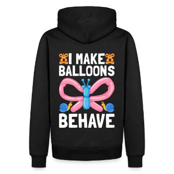 Ballon Twister Ballon Artiste Ballon Animaux - Sweat à capuche Premium bio Homme - noir - Dos - Nico (187cm)
