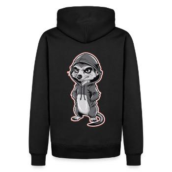 Suricate cool dans un sweat à capuche élégant - Sweat à capuche Premium bio Homme - noir - Dos - Nico (187cm)